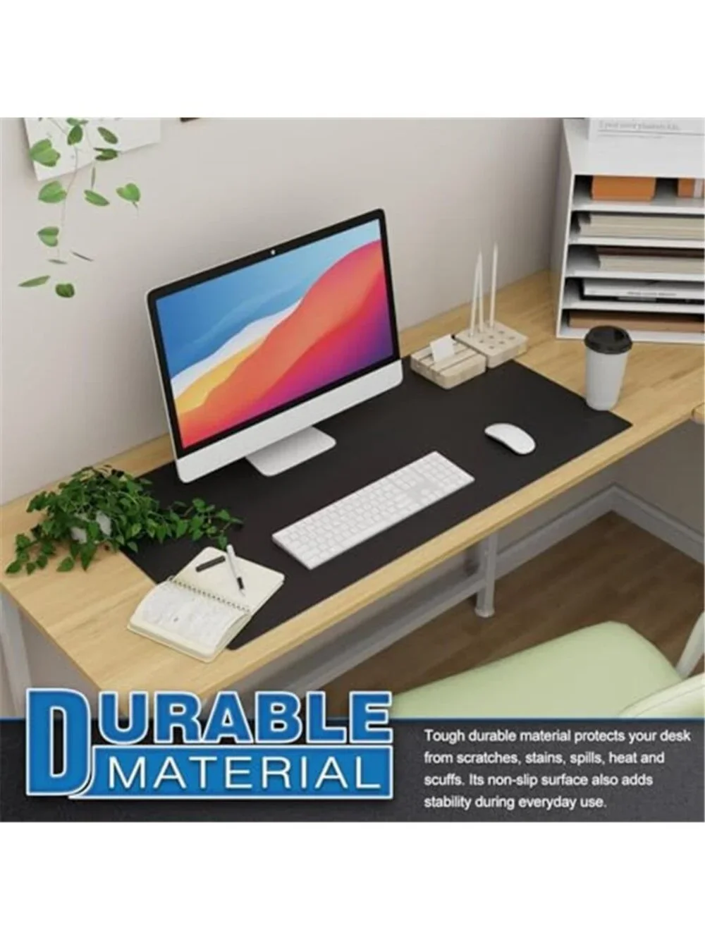 Large Office Desk Mat, Leather Mouse Pad (31.5